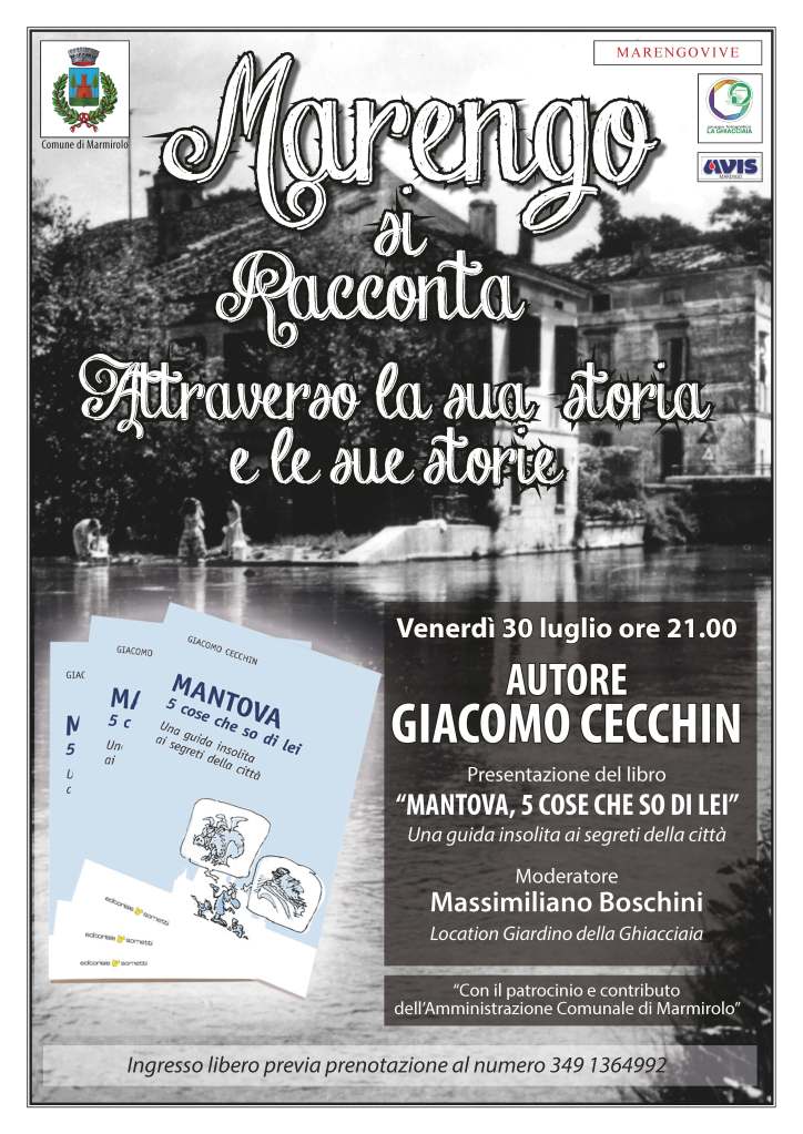 Locandina presentazione del libro nell'ambito della rassegna Marengo si racconta